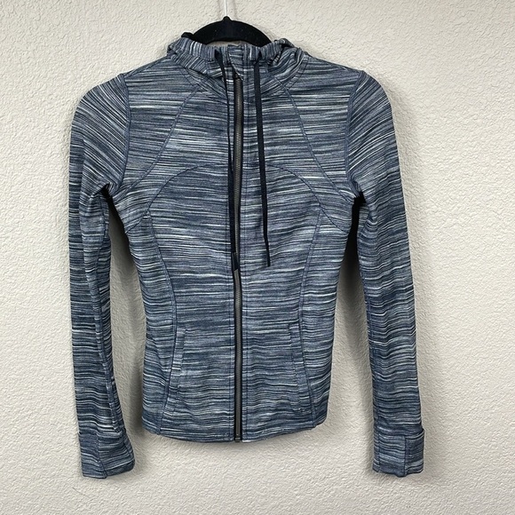 Lululemon Hooded Define Jacket Nulu Heathered Black White Full Zip Soft Sz 4 - Picture 3 of 13